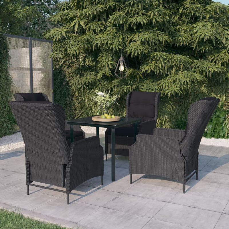 Set mobilier pentru grădină, 5 piese, gri închis