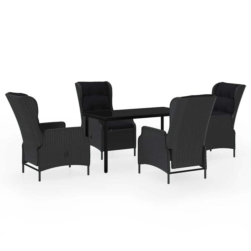 Set mobilier pentru grădină, 5 piese, gri închis