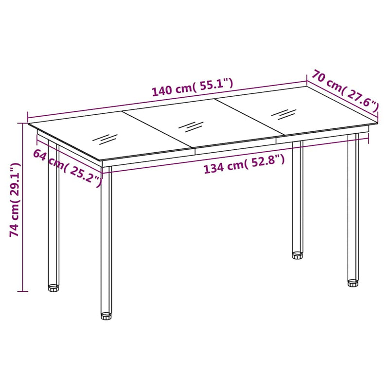 Set mobilier pentru grădină, 5 piese, gri închis