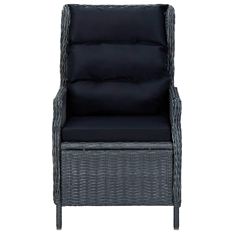 Set mobilier pentru grădină, 9 piese, gri închis