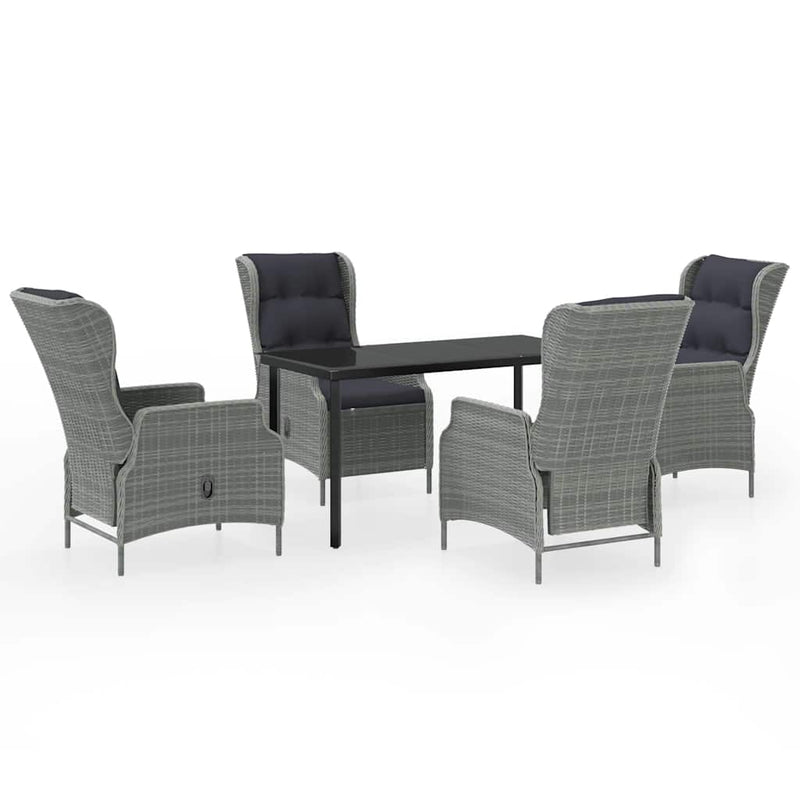 Set de mobilier pentru grădină, 5 piese, gri deschis