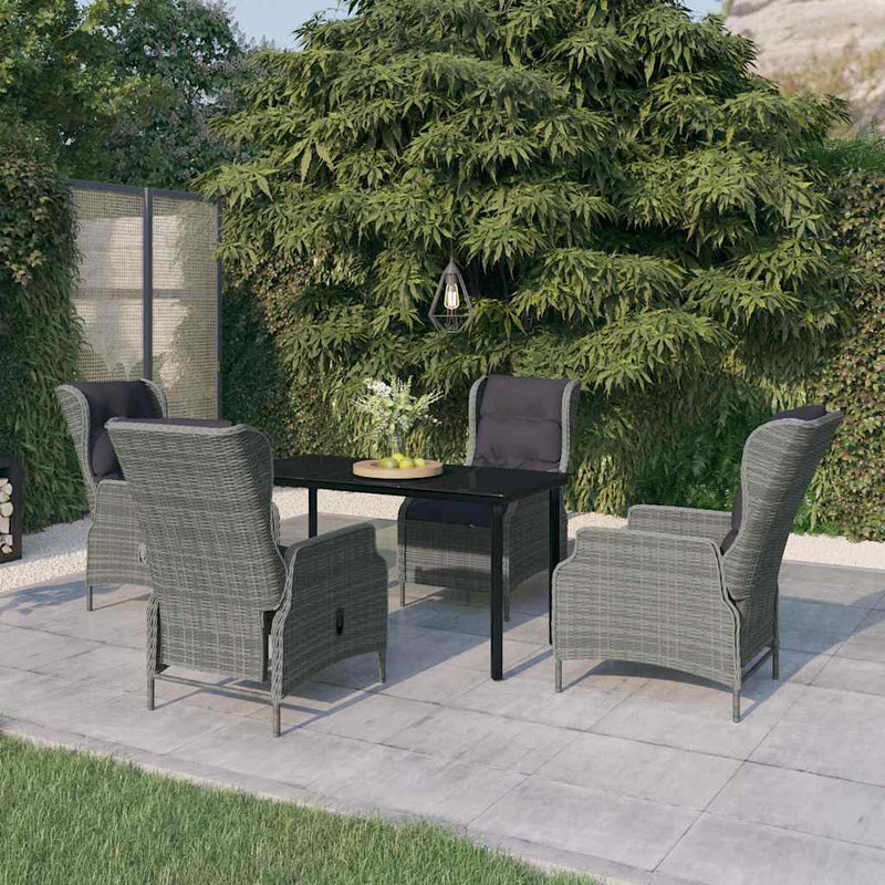 Set de mobilier pentru grădină, 5 piese, gri deschis