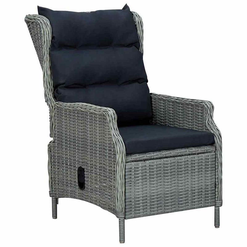 Set mobilier de grădină, 9 piese, gri deschis