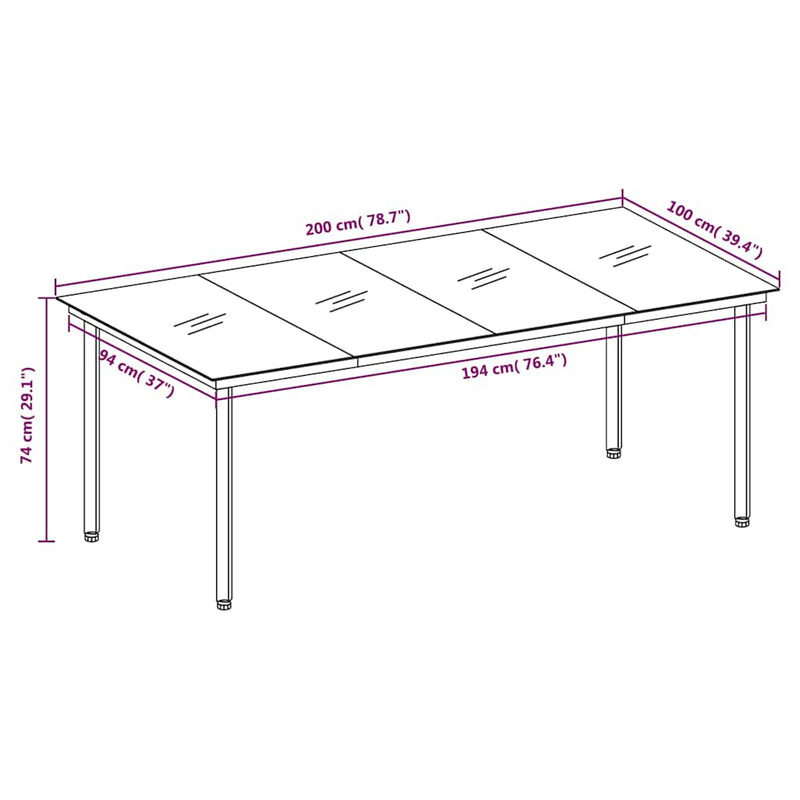 Set mobilier de grădină, 9 piese, gri deschis