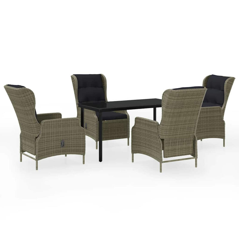 Set mobilier pentru grădină, 5 piese, maro