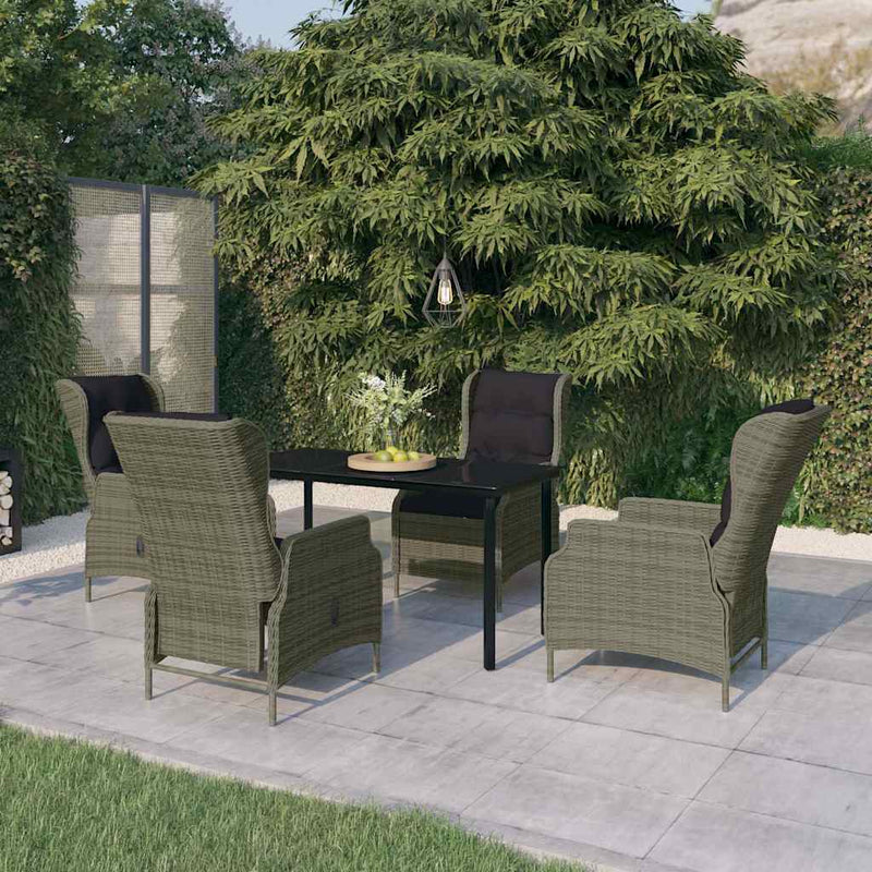 Set mobilier pentru grădină, 5 piese, maro