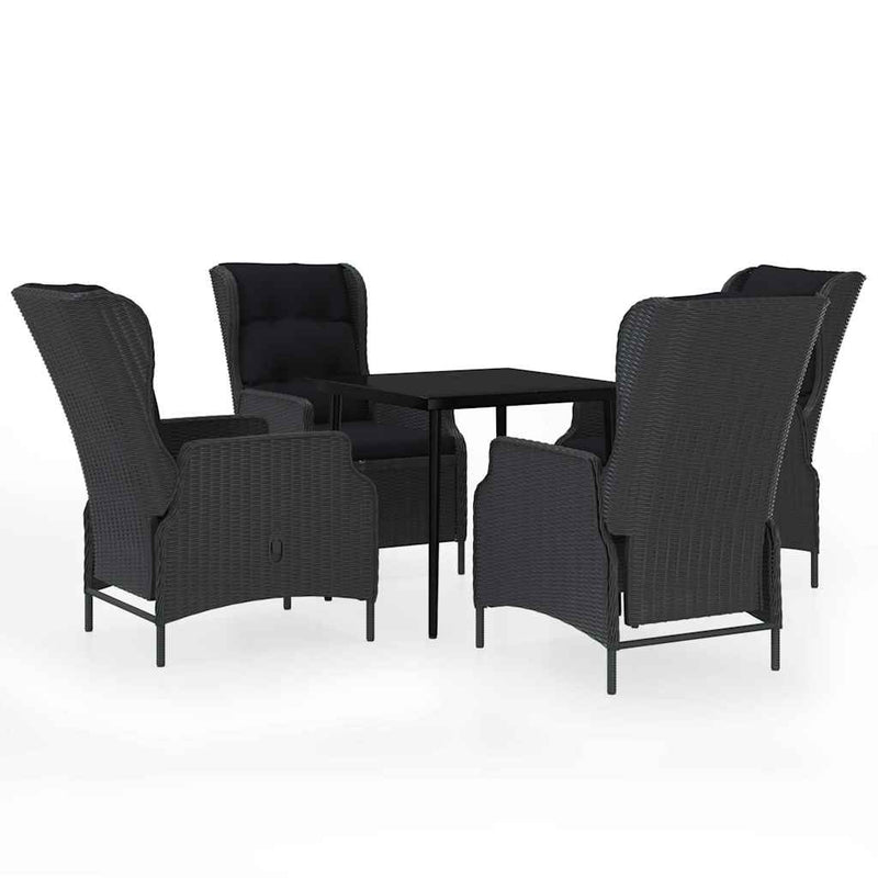 Set mobilier pentru grădină, 5 piese, gri închis