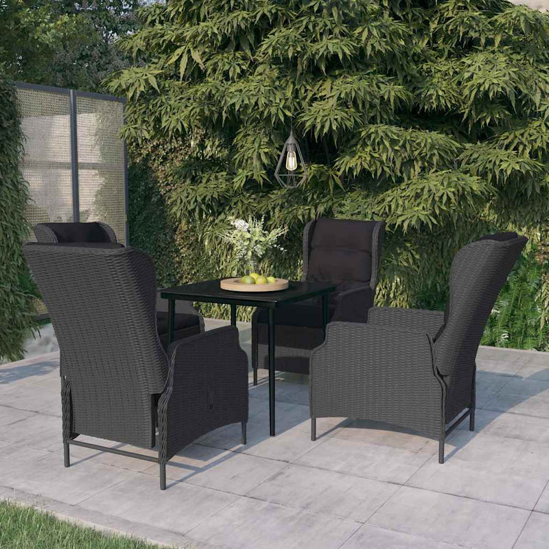 Set mobilier pentru grădină, 5 piese, gri închis