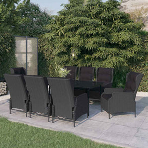 Set de mobilier pentru grădină, 9 piese, gri închis