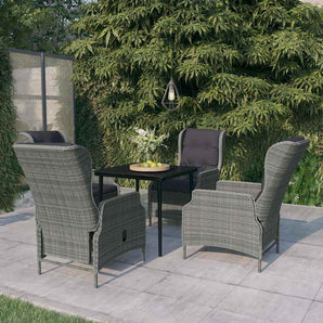 Set de mobilier pentru grădină, 5 piese, gri deschis