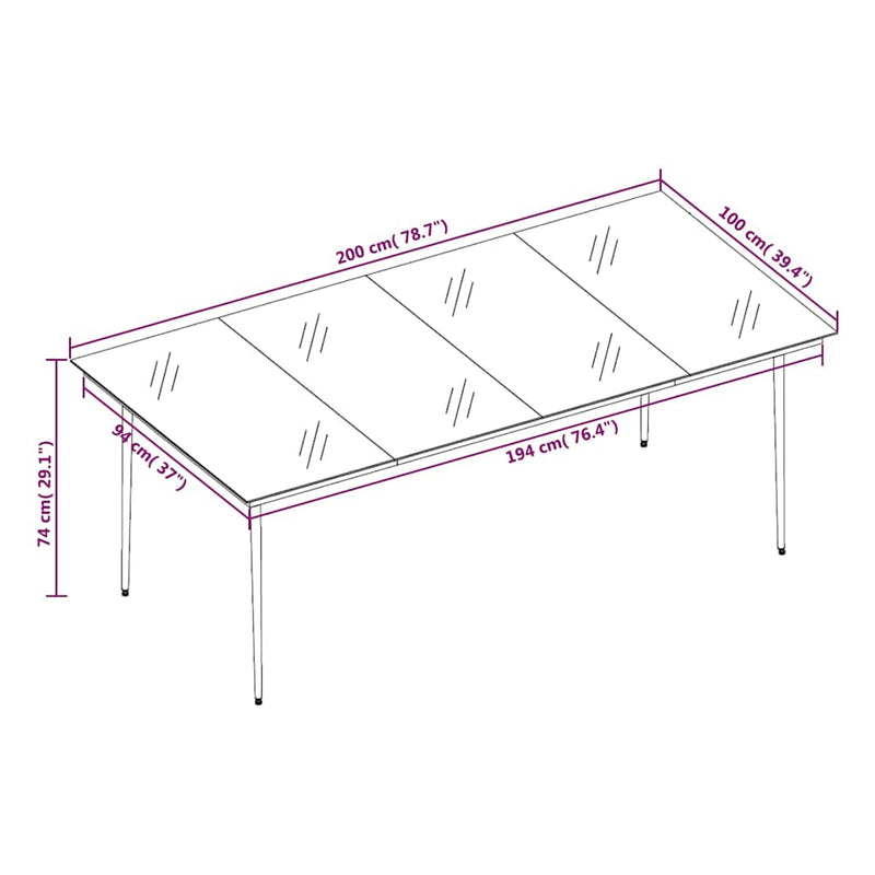 Set mobilier de grădină, 9 piese, maro