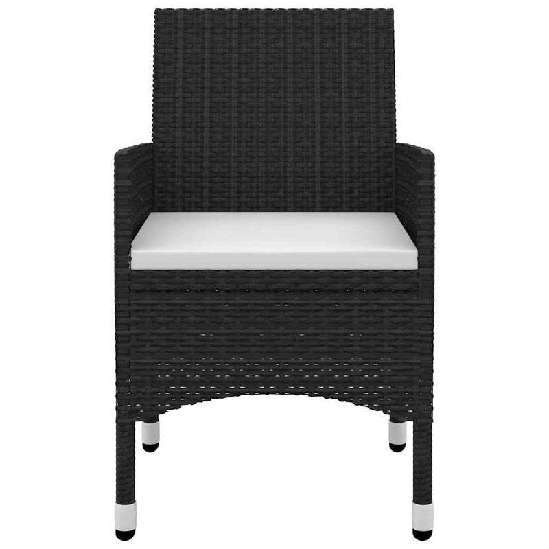 Set mobilier de grădină cu perne, 3 piese, poliratan și sticlă
