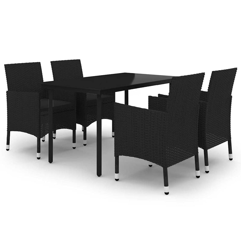Set mobilier de grădină cu perne 5 piese poliratan & sticlă