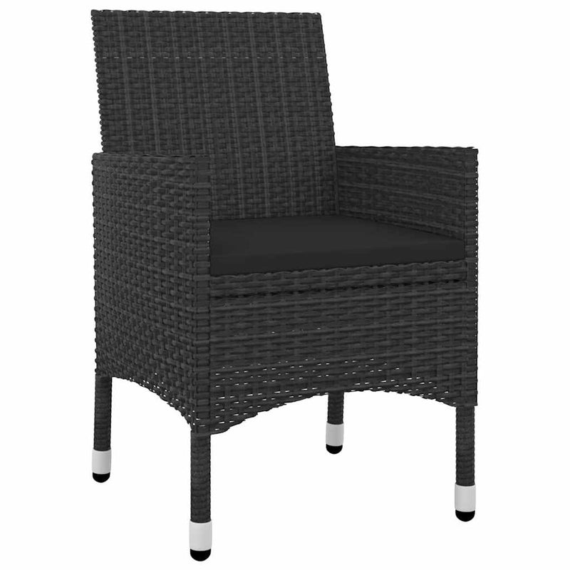 Set mobilier de grădină cu perne 5 piese poliratan & sticlă