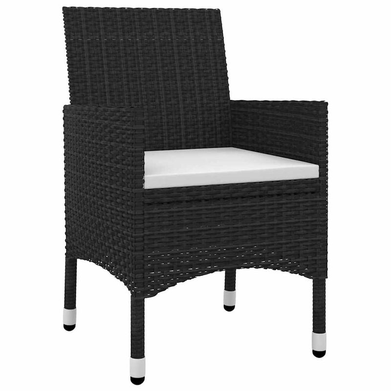 Set mobilier de grădină cu perne, 9 piese, poliratan și sticlă