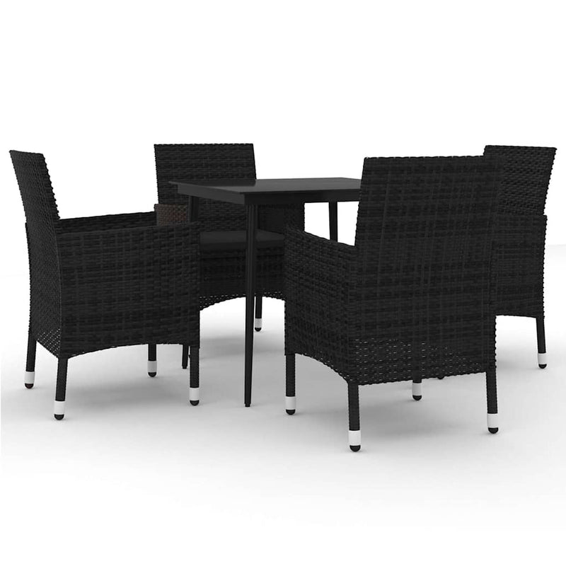 Set mobilier de grădină cu perne 5 piese poliratan & sticlă