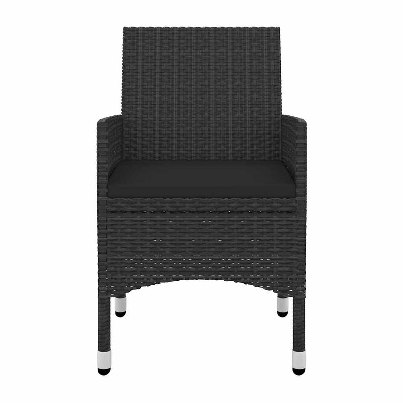Set mobilier de grădină cu perne 5 piese poliratan & sticlă