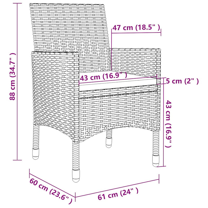 Set mobilier de grădină cu perne 5 piese poliratan & sticlă