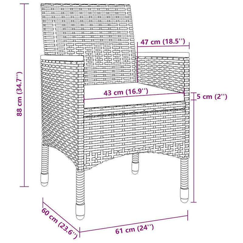 Set mobilier de grădină cu perne, 7 piese, poliratan și sticlă