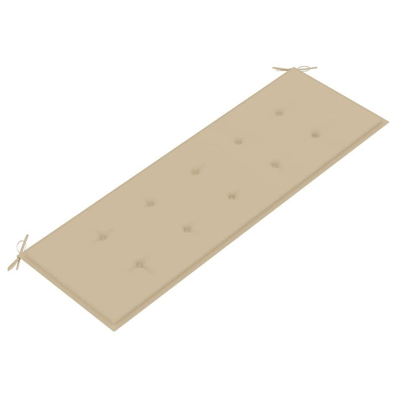 Bancă Batavia cu pernă bej, 150 cm, lemn masiv de tec