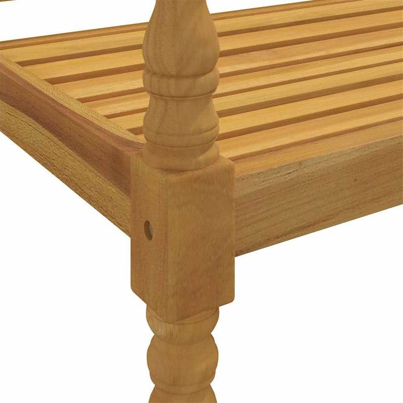Bancă Batavia cu pernă antracit, 150 cm, lemn masiv de tec