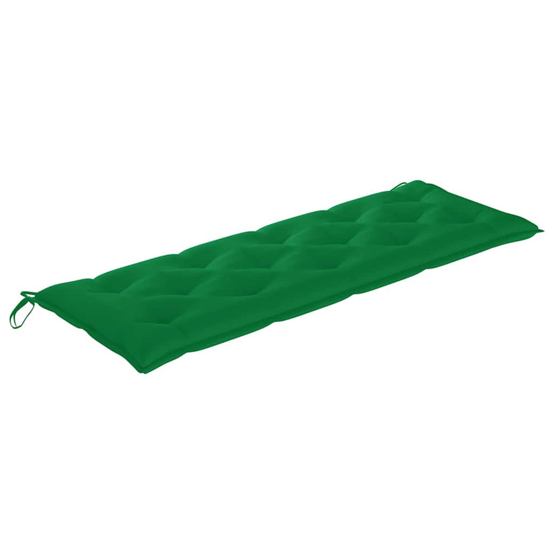 Bancă Batavia cu pernă verde, 150 cm, lemn masiv de tec