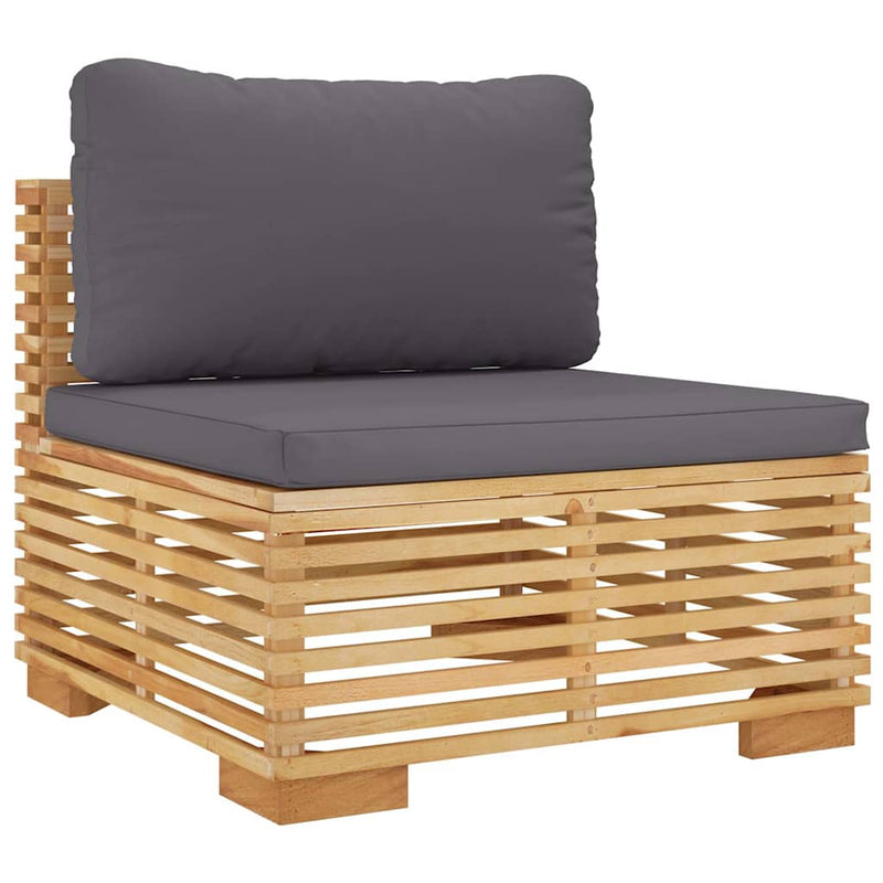 Set mobilier grădină cu perne, 3 piese, lemn masiv de tec