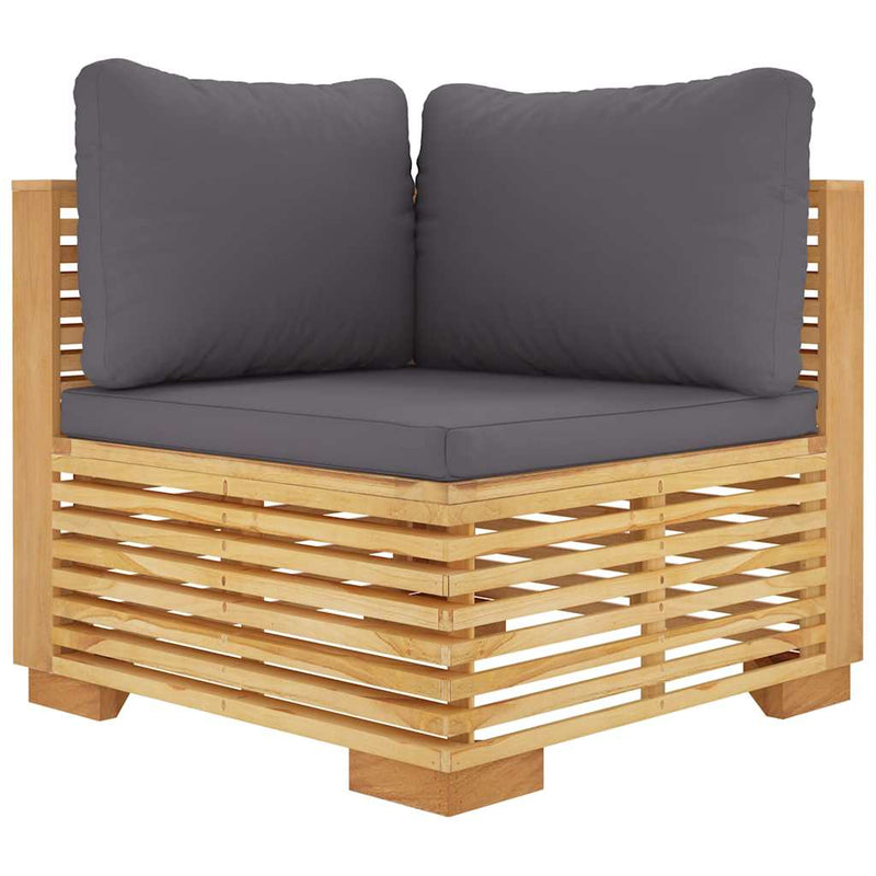 Set mobilier grădină cu perne, 3 piese, lemn masiv de tec