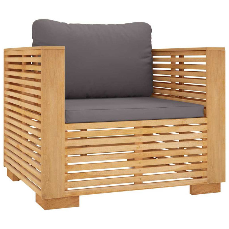 Set mobilier grădină cu perne, 5 piese, lemn masiv de tec