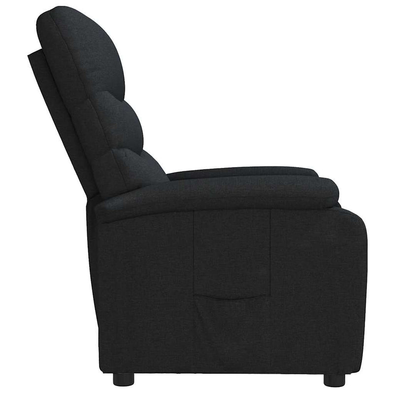 Fotoliu rabatabil, negru, material textil