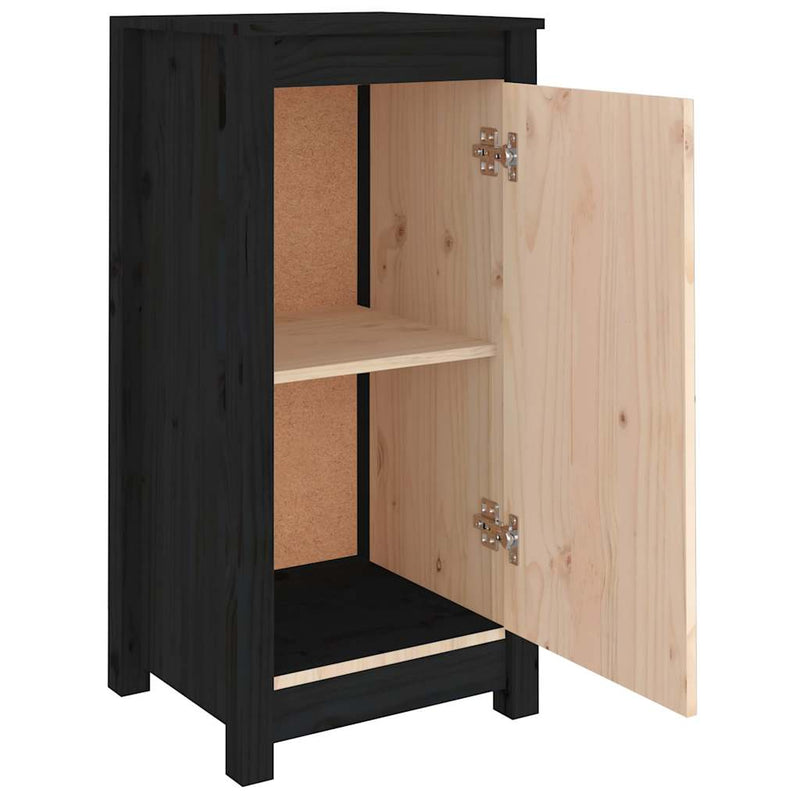 Servante, 2 buc., negru, 39x35x80 cm, lemn masiv de pin