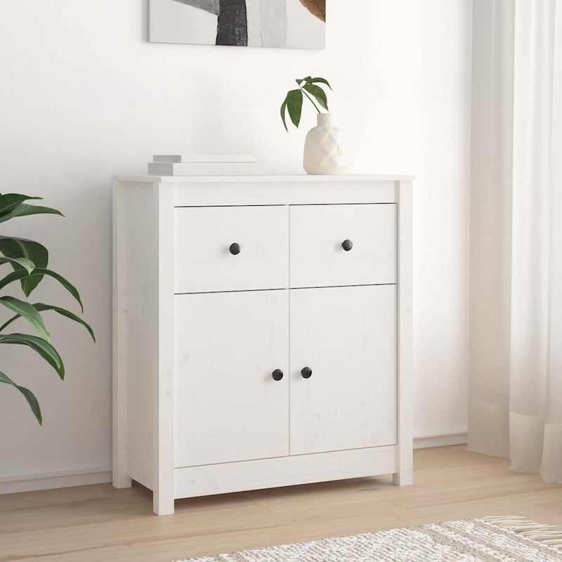 Servantă, alb, 70x35x80 cm, lemn masiv de pin
