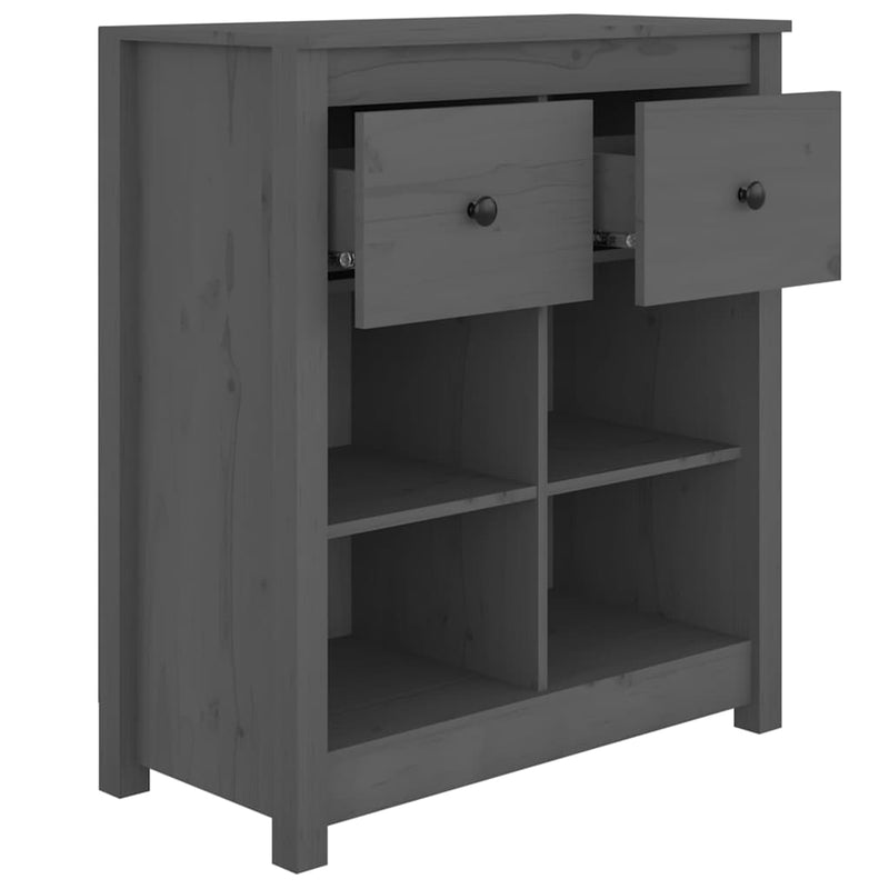 Servantă, gri, 70x35x80 cm, lemn masiv de pin