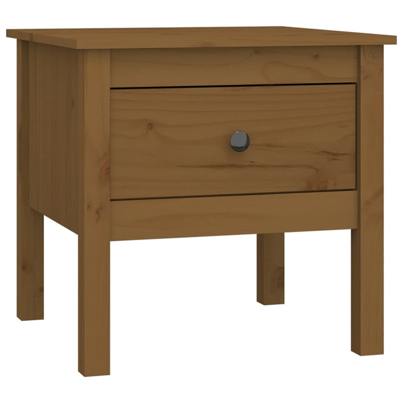 Mese laterale 2 buc. maro miere 50x50x49 cm lemn masiv de pin