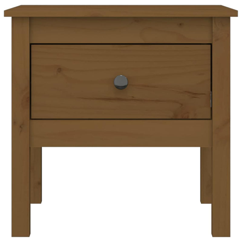 Mese laterale 2 buc. maro miere 50x50x49 cm lemn masiv de pin