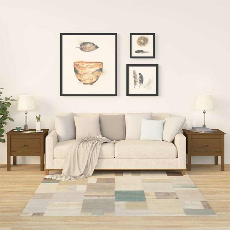 Mese laterale 2 buc. maro miere 50x50x49 cm lemn masiv de pin