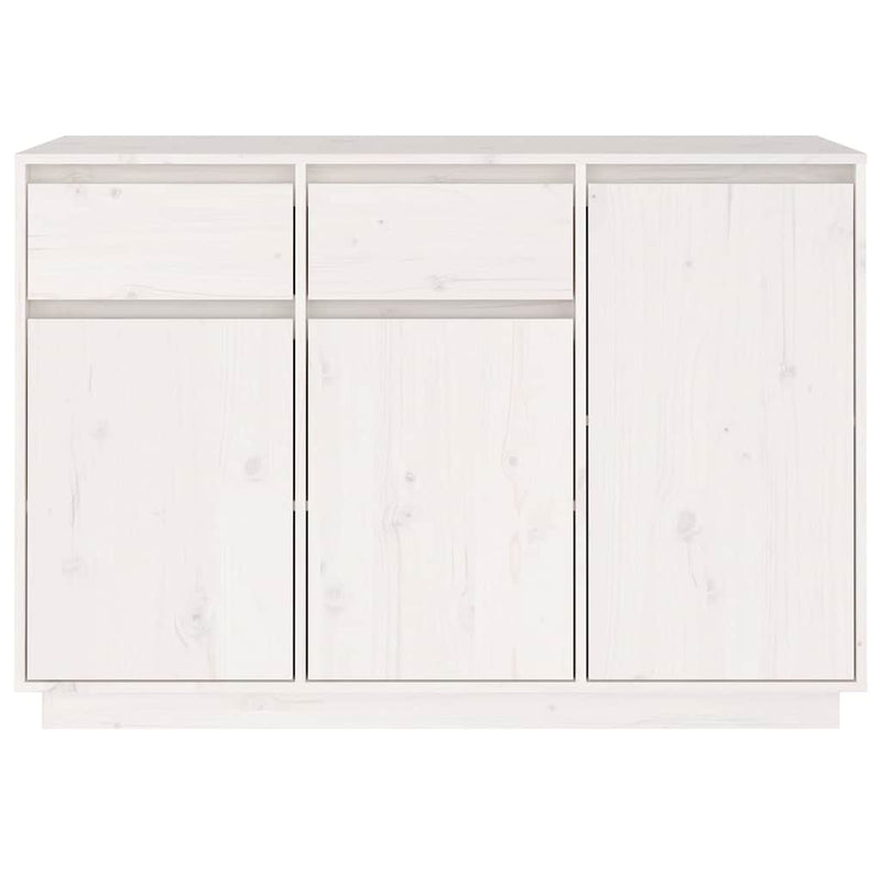 Servantă, alb, 110x34x75 cm, lemn masiv de pin