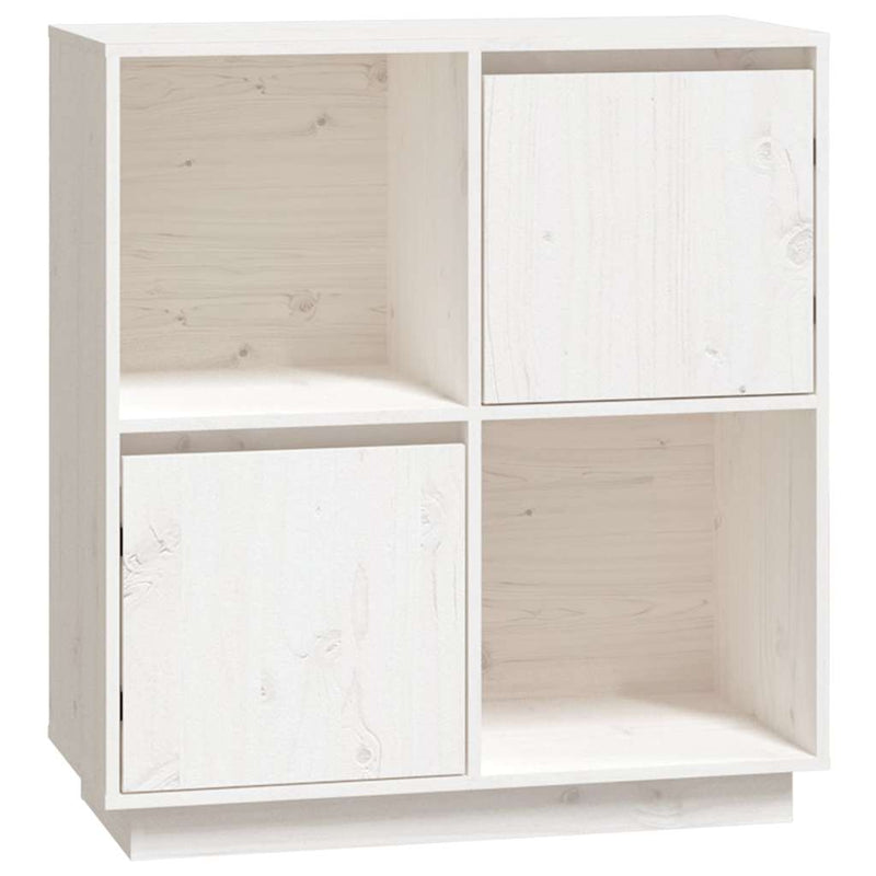 Dulap, alb, 74x35x80 cm, lemn masiv de pin