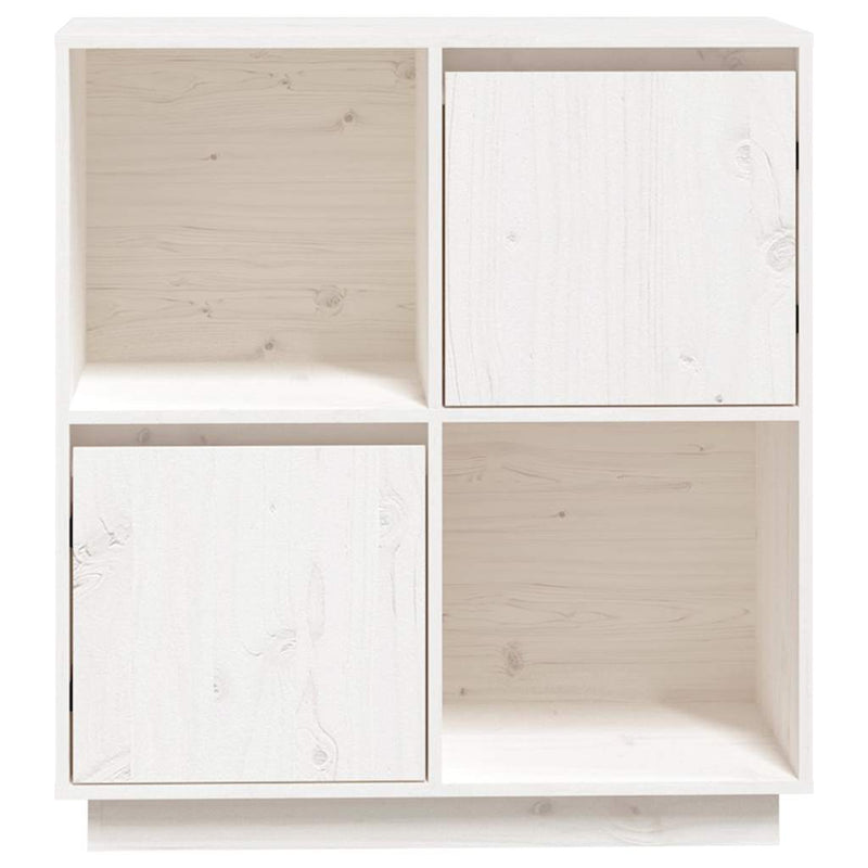 Dulap, alb, 74x35x80 cm, lemn masiv de pin