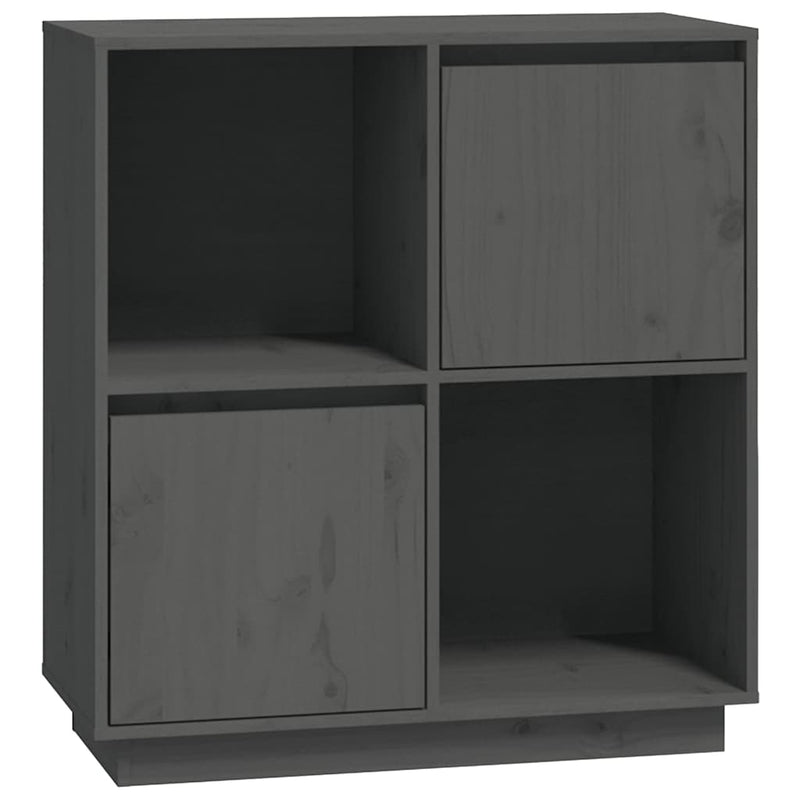 Dulap, gri, 74x35x80 cm, lemn masiv de pin