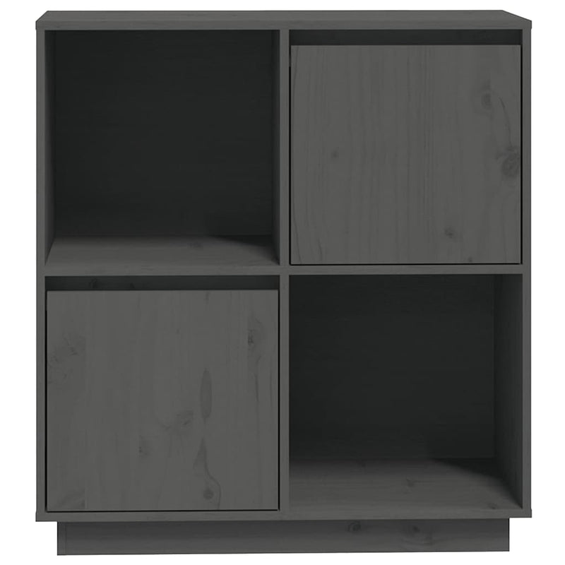 Dulap, gri, 74x35x80 cm, lemn masiv de pin