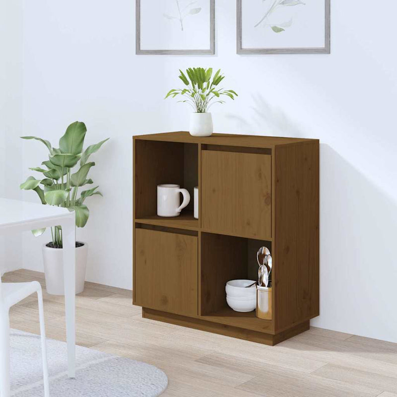 Dulap, maro miere, 74x35x80 cm, lemn masiv de pin