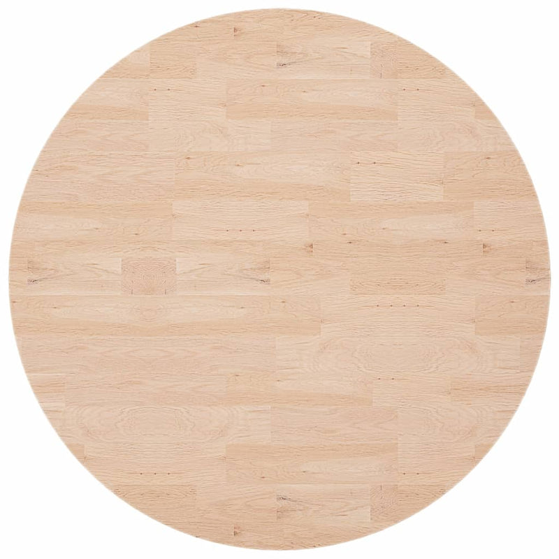 Blat de masă rotund, Ø90x2,5 cm, lemn masiv stejar netratat