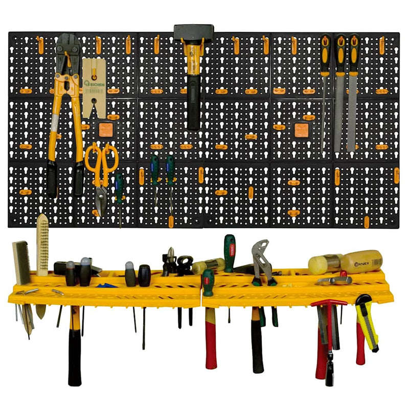 Perete pentru unelte, 500x1000 mm, 50 cârlige, PP
