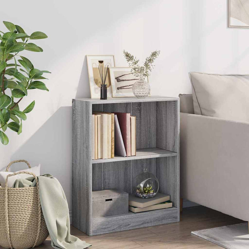 Bibliotecă, gri sonoma, 60x24x76 cm, lemn prelucrat
