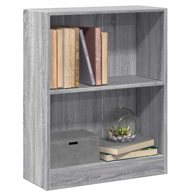 Bibliotecă, gri sonoma, 60x24x76 cm, lemn prelucrat