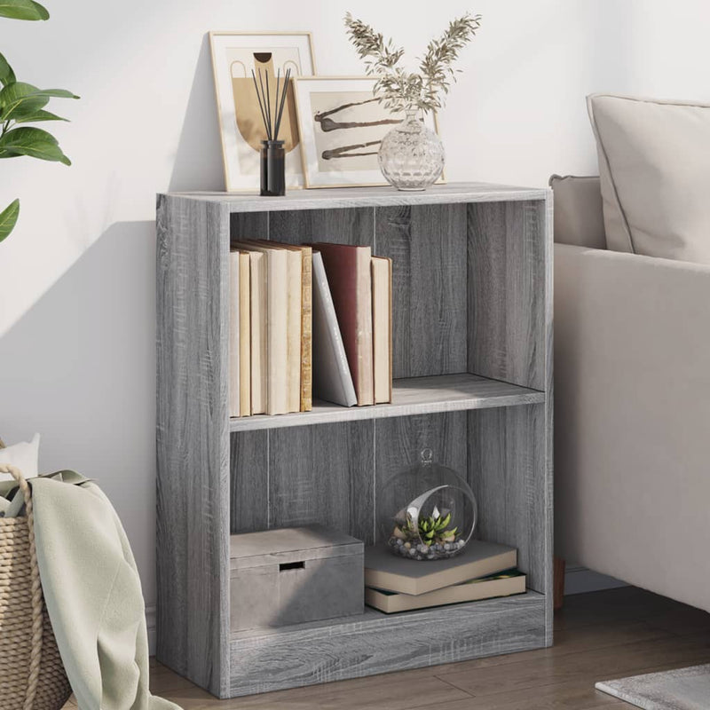 Bibliotecă, gri sonoma, 60x24x76 cm, lemn prelucrat