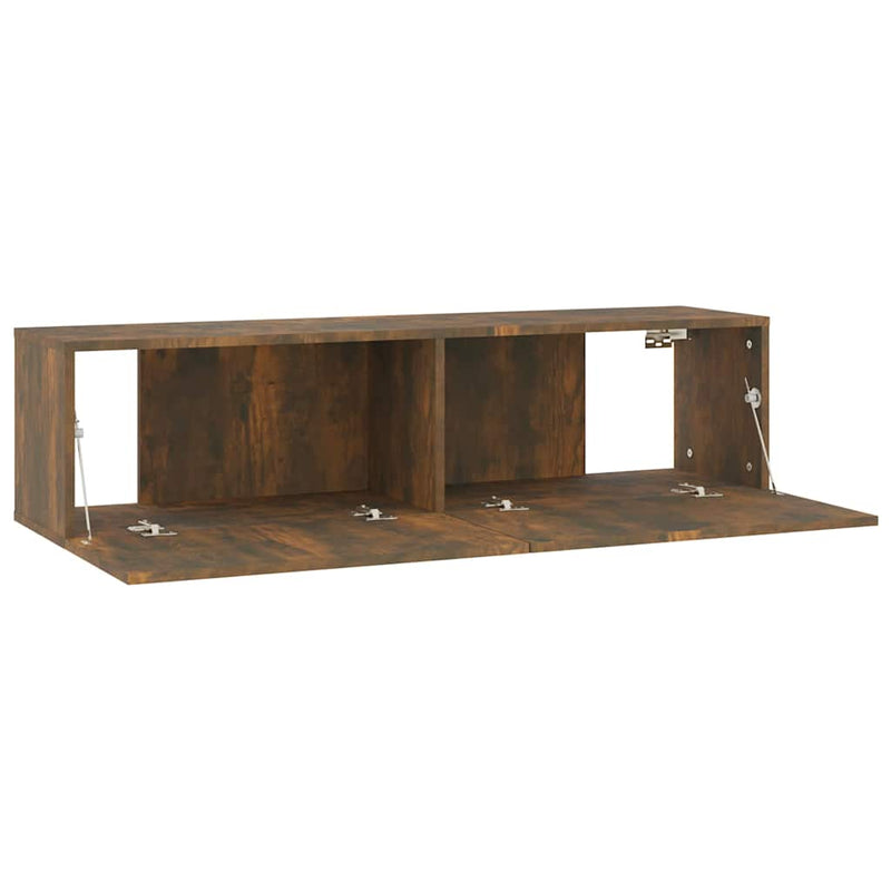 Comodă TV de perete stejar afumat 120x30x30 cm lemn compozit