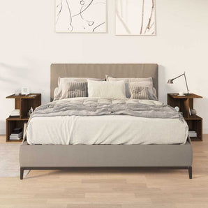 Noptiere, 2 buc., stejar maro, 35x35x55 cm, lemn prelucrat