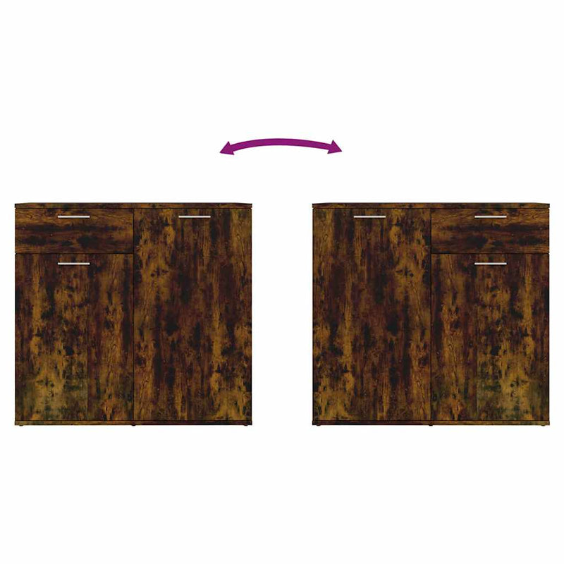 Dulap, stejar fumuriu, 80x36x75 cm, lemn compozit